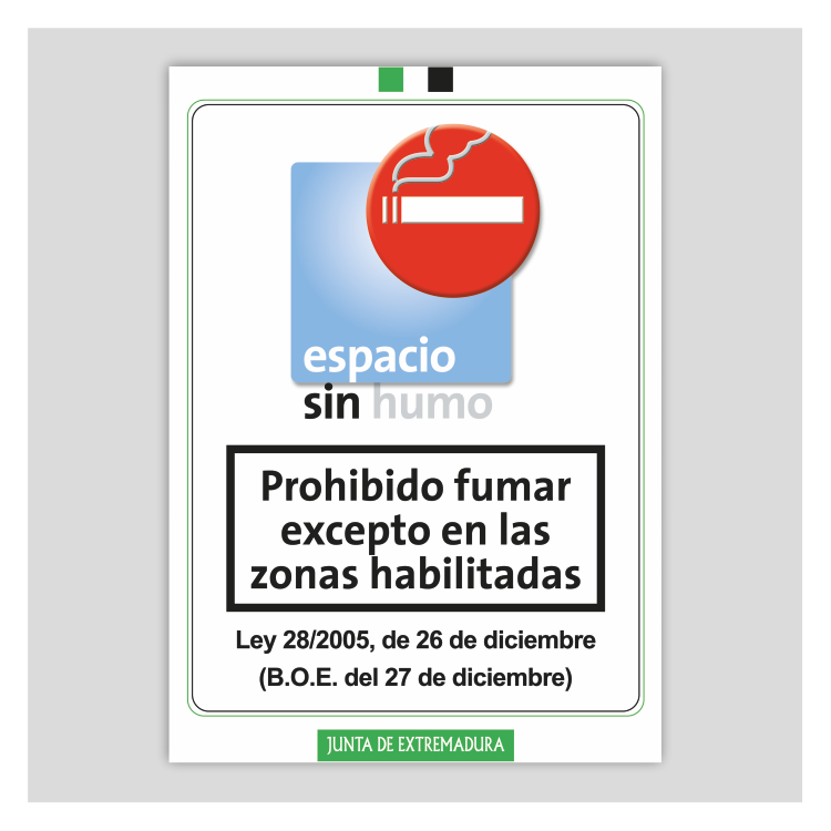 Prohibido fumar excepto en las zonas habilitadas - Extremadura