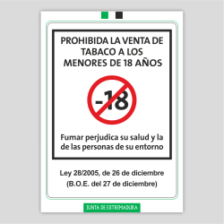 Prohibida la venta de tabaco a los menores de 18 años - Extremadura