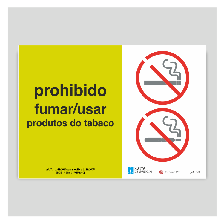 Prohibido fumar / usar productos do tabaco - Galicia