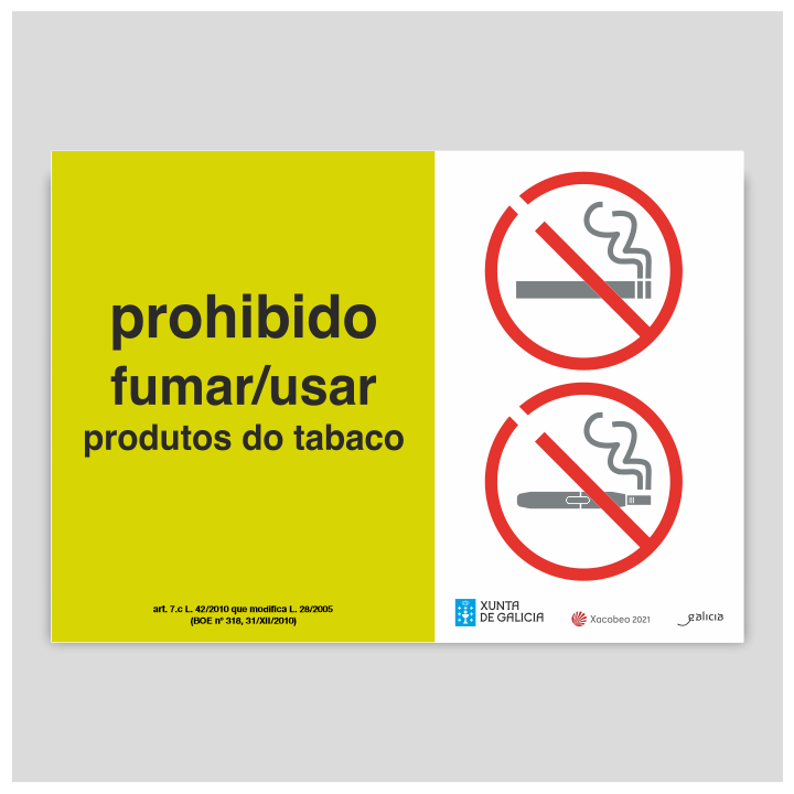Prohibido fumar / usar productos do tabaco - Galicia