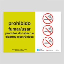 Prohibido fumar / usar produtos do tabaco e cigarros electronicos - Galicia