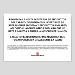 Prohibida la venta o entrega de productos del tabaco... - Comunidad de Madrid