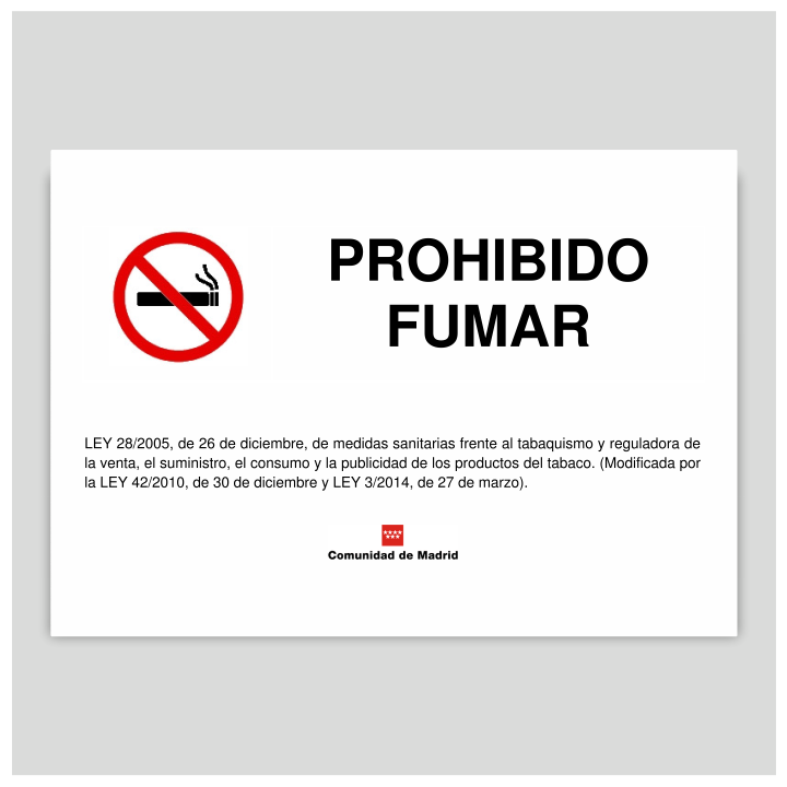 Prohibido fumar - Comunidad de Madrid