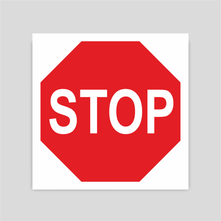 Cartel de stop, detención obligatoria