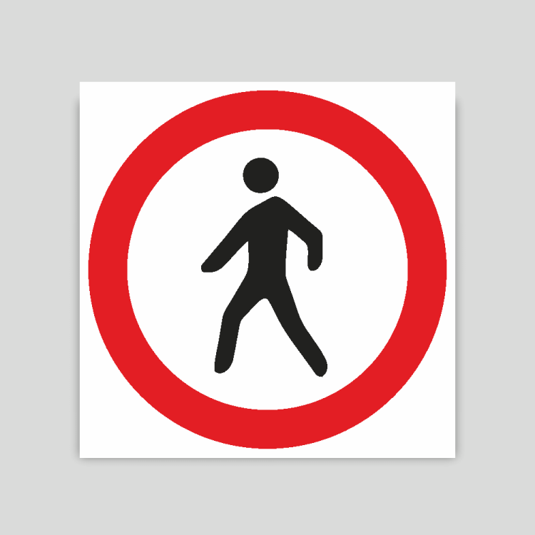 Cartel de entrada prohibida a peatones