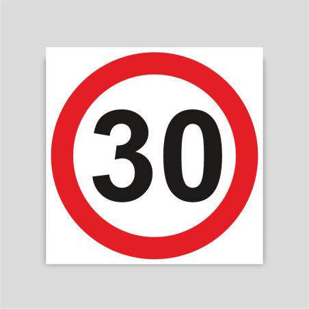 Cartel de velocidad máxima 30