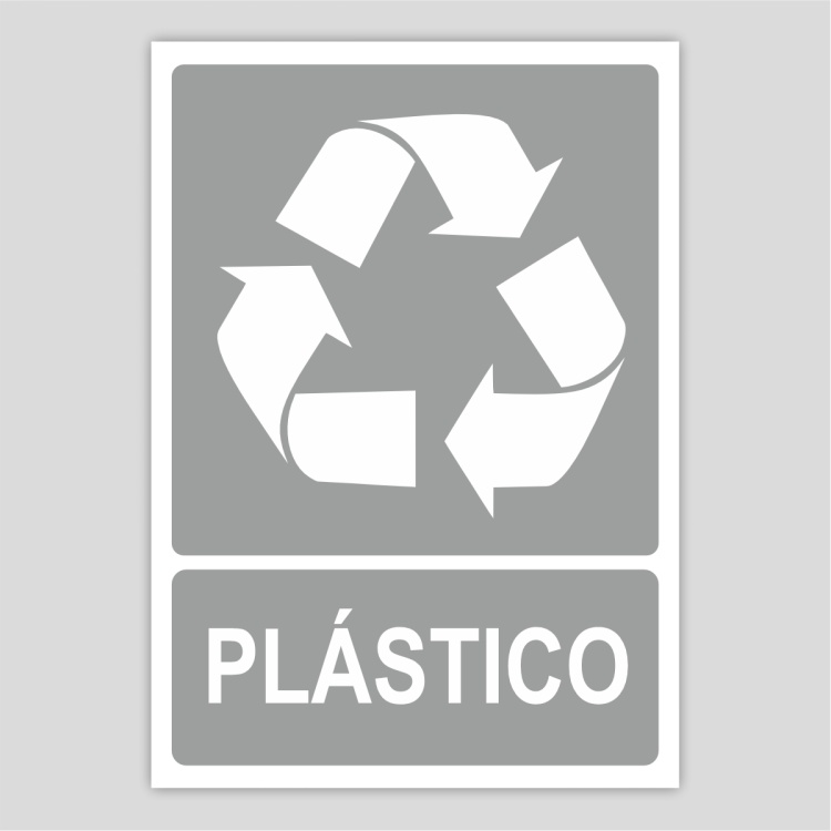 Cartell indicatiu de reciclatge de plàstic