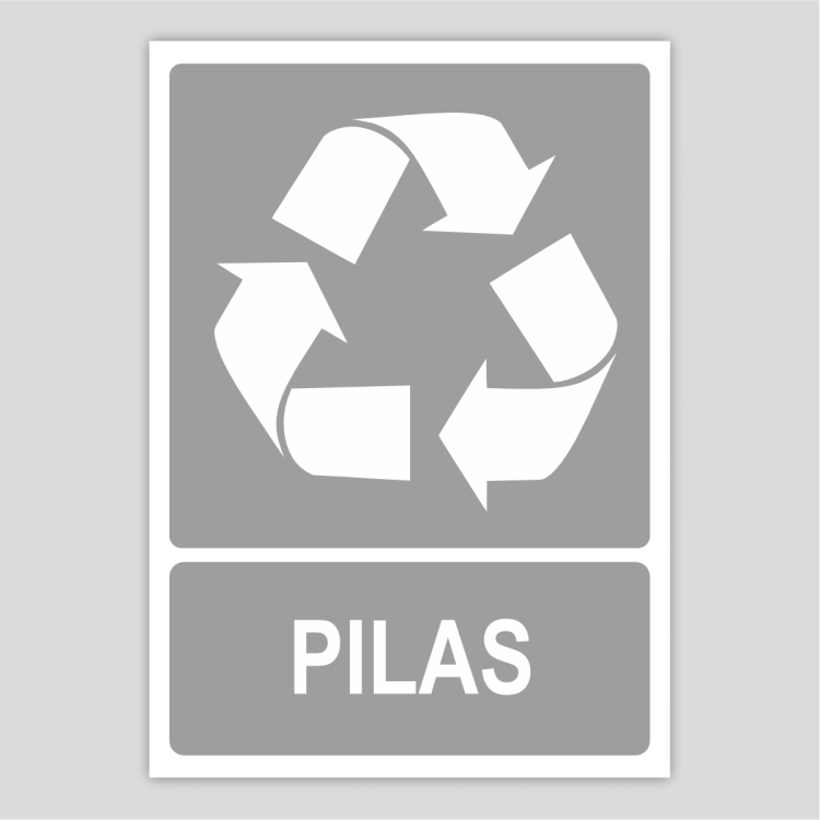 Cartell indicatiu de reciclatge de piles
