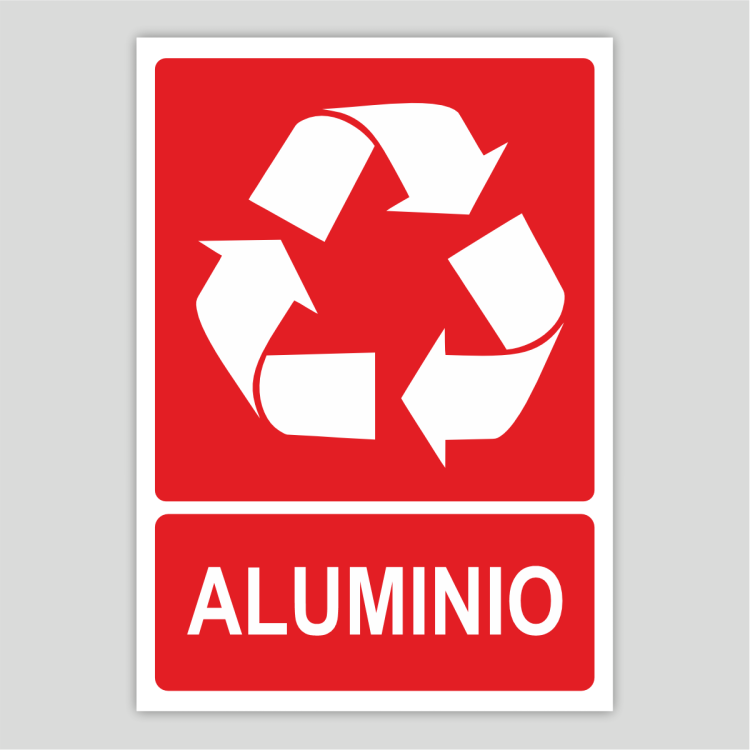 Cartell indicatiu de reciclatge de alumini