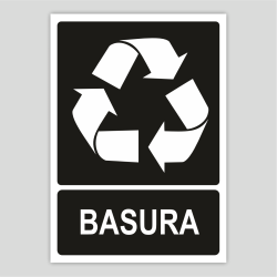 Cartel indicativo de reciclaje de basura
