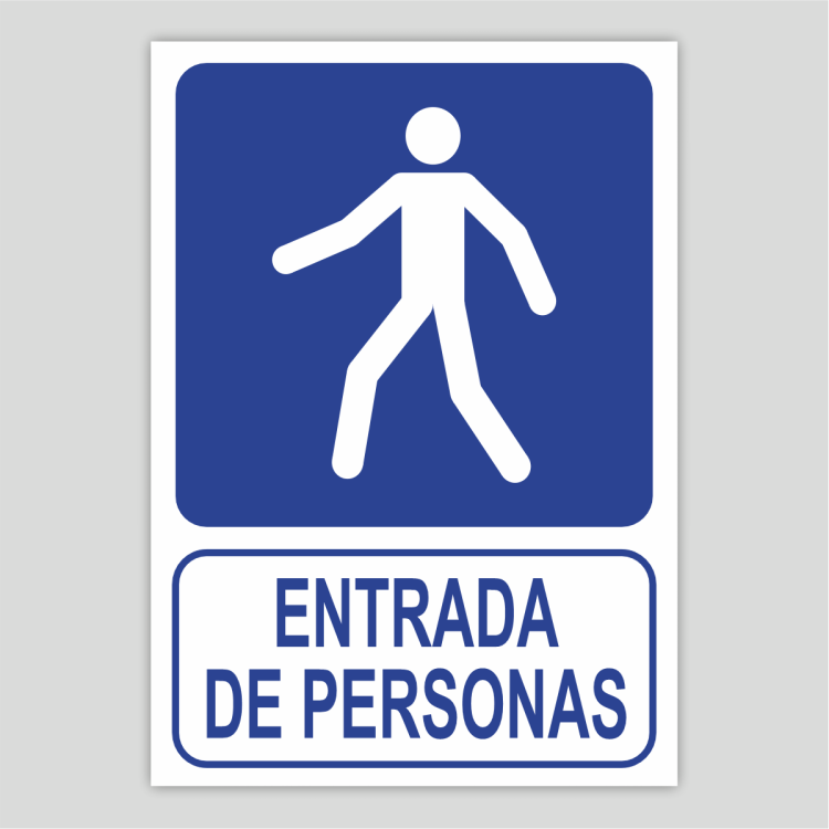 Cartel informativo de entrada de personas