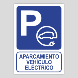 Cartell d'aparcament de vehicle elèctric