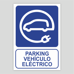 Cartel de parking vehículo eléctrico