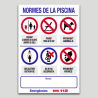 Cartel de normas de piscina personalizable