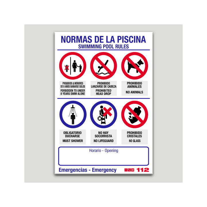 Pool rules customizable sign