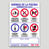 Cartel de normas de piscina personalizable