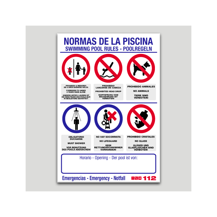 Pool rules customizable sign