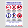 Cartel de normas de piscina personalizable