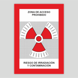 Prohibited access zone - Risk of irradiation and contamination.