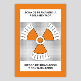Zona de permanencia reglamentada - Riesgo de irradiación y contaminación.