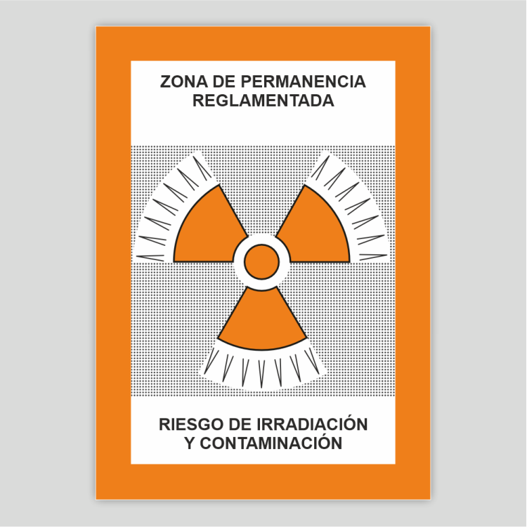 Zona de permanencia reglamentada - Riesgo de irradiación y contaminación.