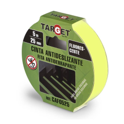 Cinta antideslizante fluorescente 5m x 25mm Target