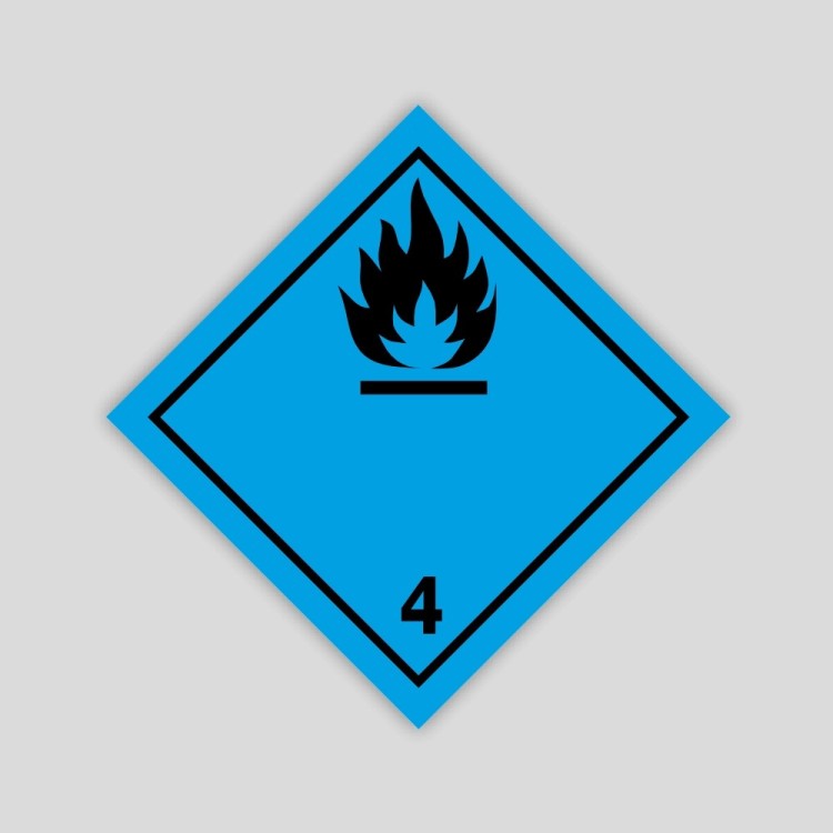 Perill de classe 4.3 Matèries que al contacte amb l'aigua, desprenen gasos inflamables.