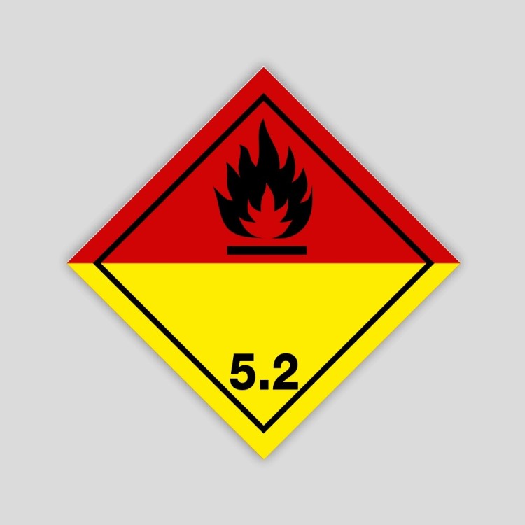 Adhesivo Peligro de clase 5.2 Peróxidos Orgánicos Adhesivo Peligro de clase 5.2 Peróxidos Orgánicos