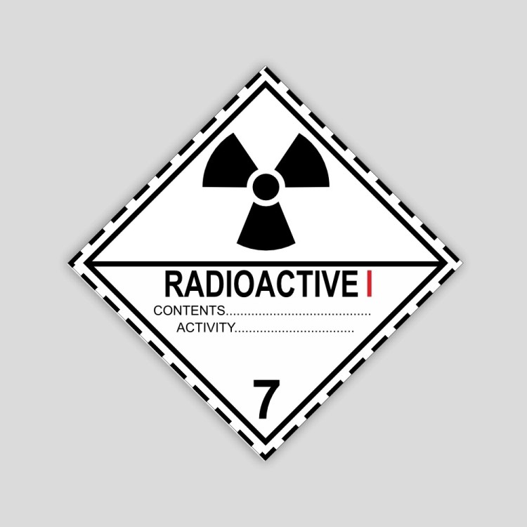 Adhesivo Peligro de clase 7B Materias Radiactivas