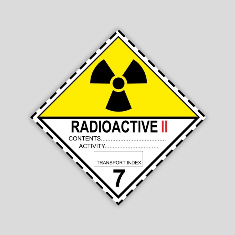 Adhesivo Peligro de clase 7B Materias Radioactivas