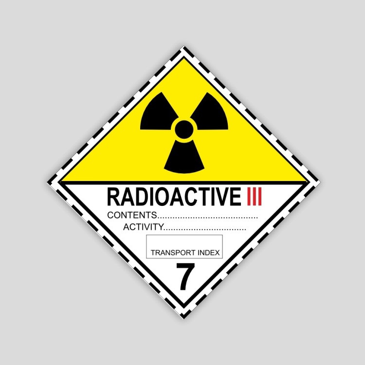 Adhesivo de Peligro de clase 7C Materias Radioactivas Adhesivo de Peligro de clase 7C Materias Radioactivas