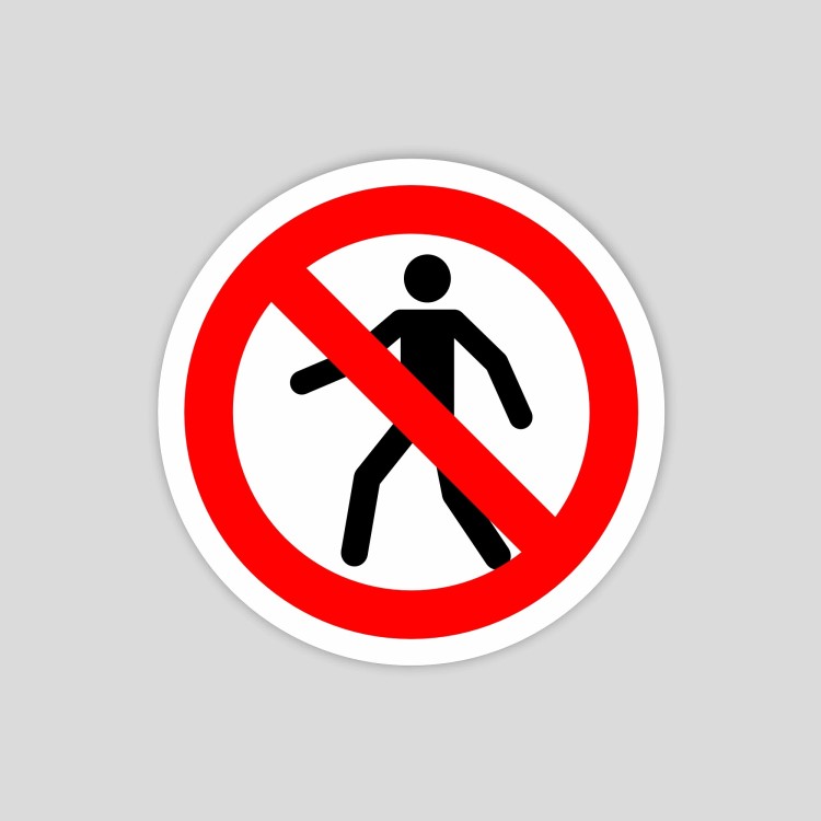 Senyal adhesiva de prohibit el pas (pictograma)