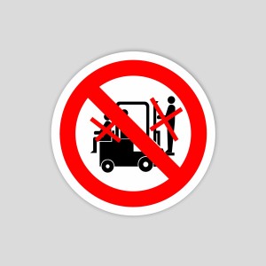 Etiqueta adhesiva de prohibido transportar personas (pictograma)