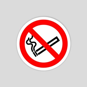 Etiqueta adhesiva de prohibido fumar (pictograma)