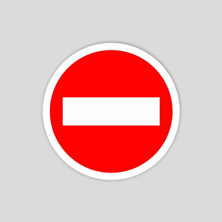 Senyal adhesiva de prohibit el pas (pictograma)