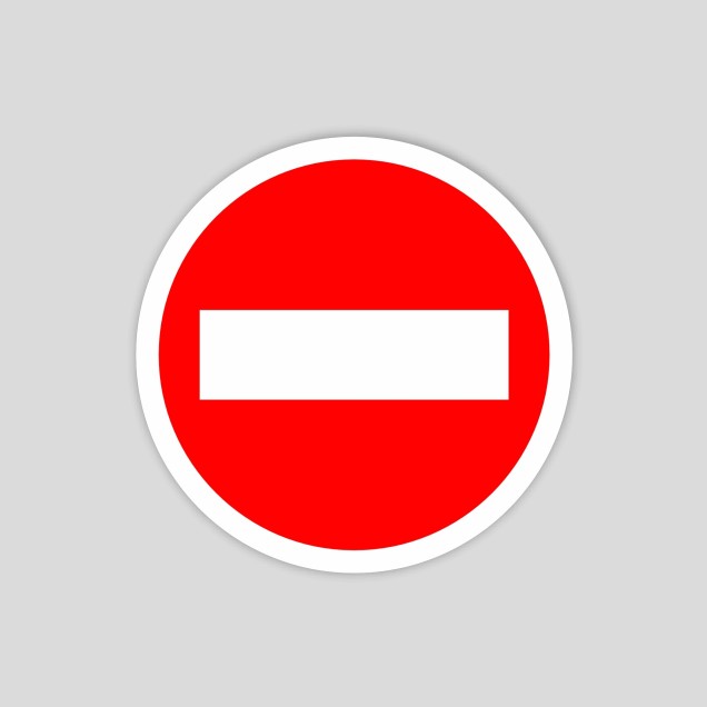 Etiqueta adhesiva de prohibido el paso (pictograma)