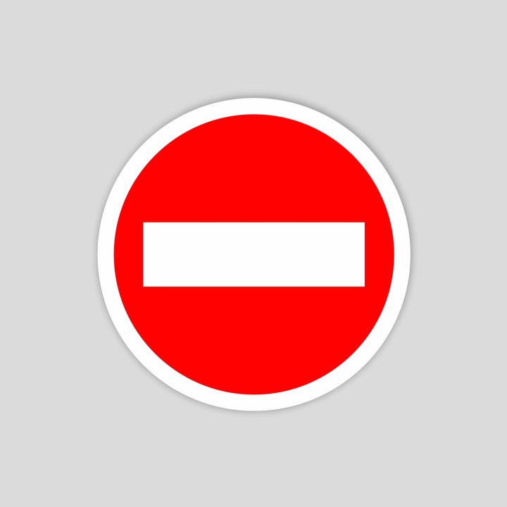 Etiqueta adhesiva de prohibido el paso (pictograma)