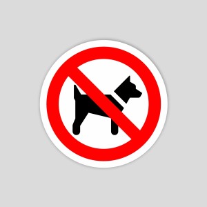 Etiqueta adhesiva de prohibido perros (pictograma)
