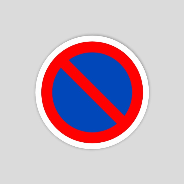 Etiqueta adhesiva de prohibido aparcar (pictograma)