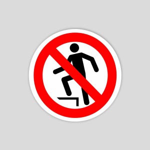 Adhesivo de prohibido pisar (pictorgrama)