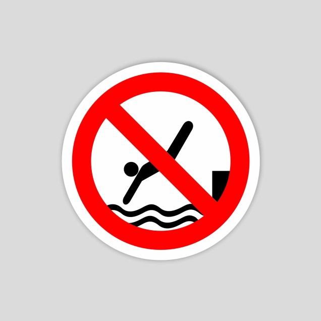 No diving sticker (pictogram)