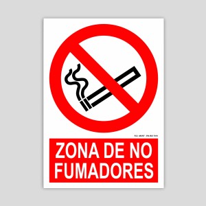 Cartel de zona de no fumadores