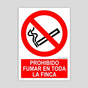 Cartell de prohibit fuma a tota la finca