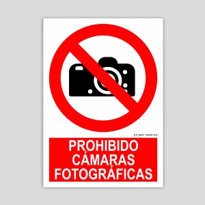 Cartel de prohibido cámaras fotográficas