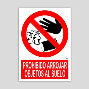 Cartell de prohibit llançar objectes a terra