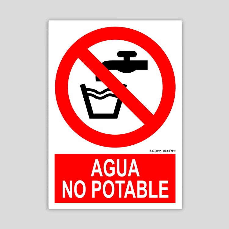 Cartel de Agua no potable