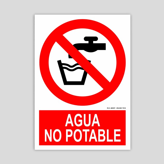 Cartel de Agua no potable