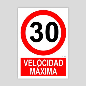 Cartel de velocidad máxima 30