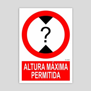 Cartell d'altura màxima permesa