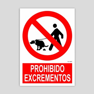 Cartel de probido excrementos